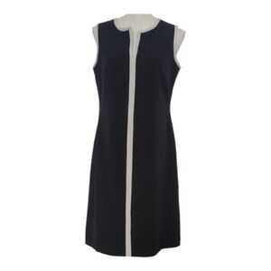 Nipon Boutique Vintage Sleeveless Shift Dress, Black and Gray Size 4